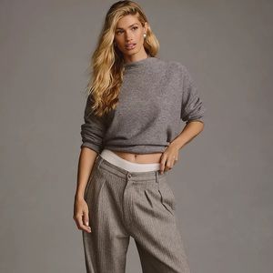 Anthropologie The Alani Cashmere Mock-Neck Sweater by Pilcro